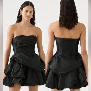 AJE Black Eldora Daybreak Strapless Mini Dress Size: 4 AU or US 0 NWT $525